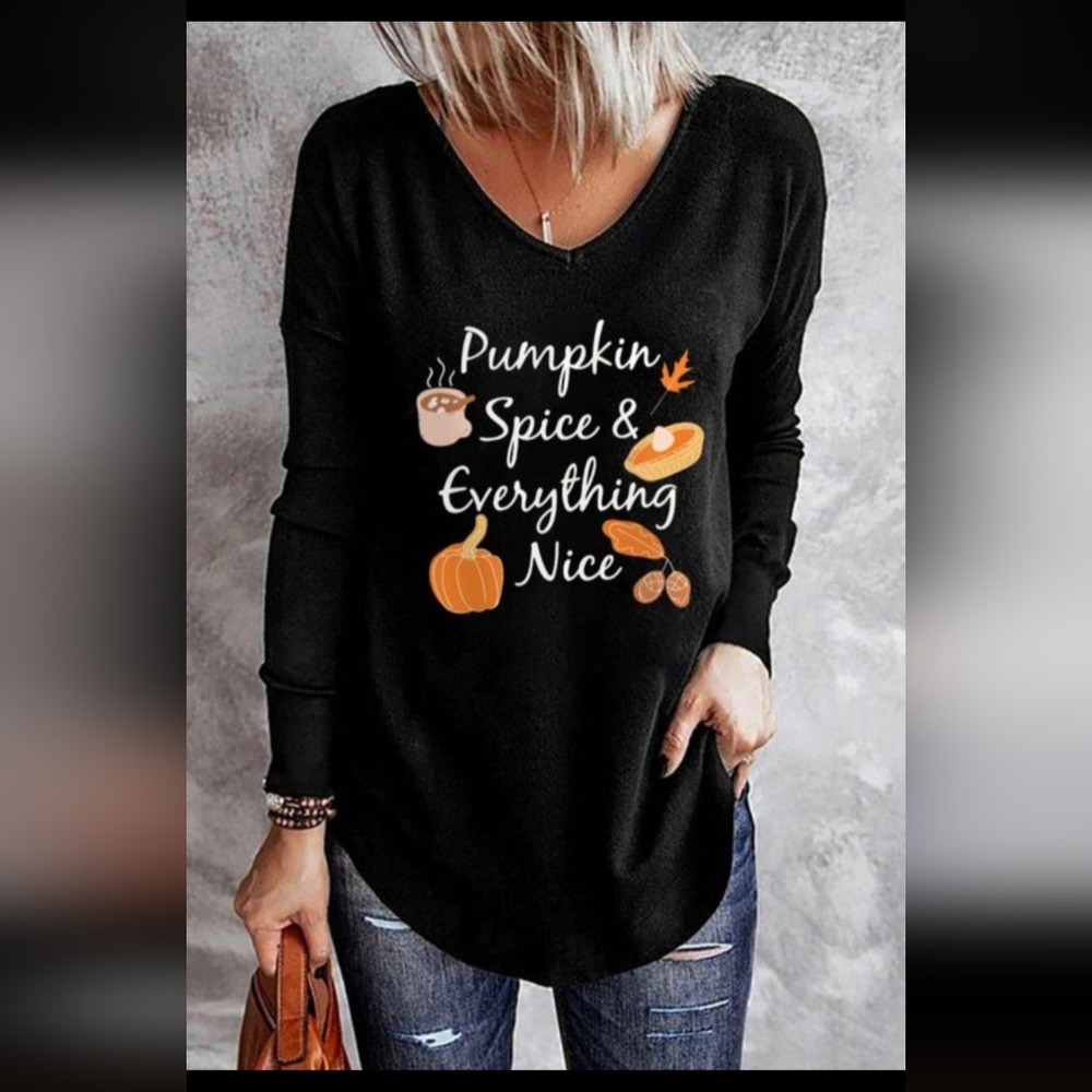 SOLD!!Pumpkin Spice Long Sleeve - Picture 1 of 1